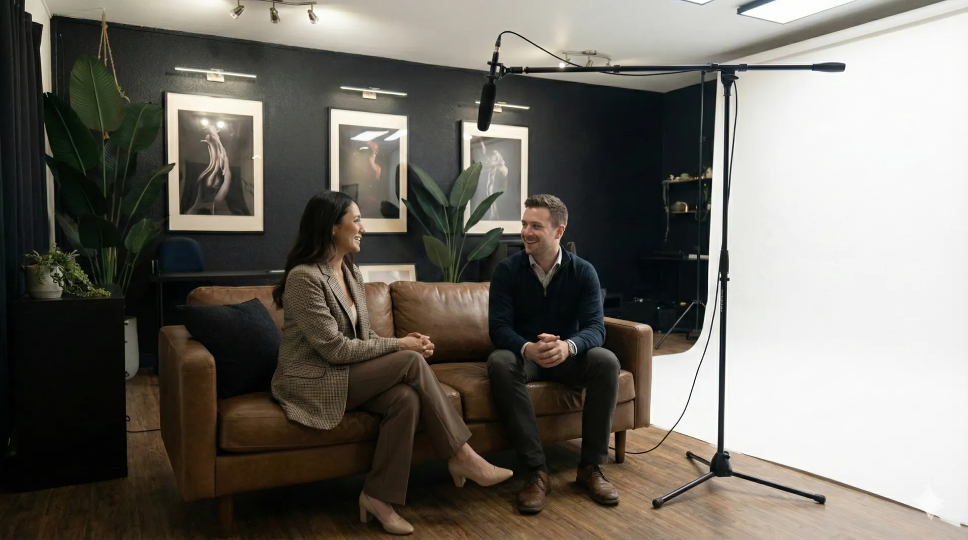 Configuration pour interview et podcast au studio - Setup professionnel